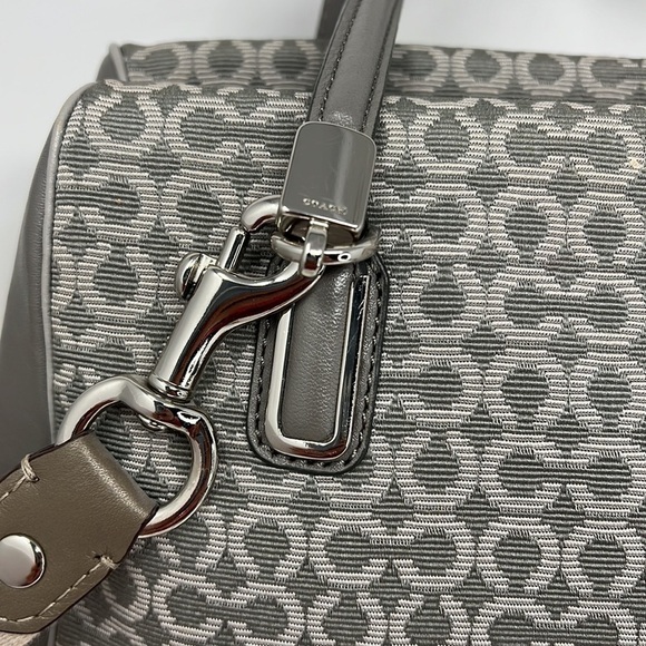Coach Madeline Madison 25215 Gray Jacquard Leather Satchel Shoulder Crossbody - Picture 5 of 16